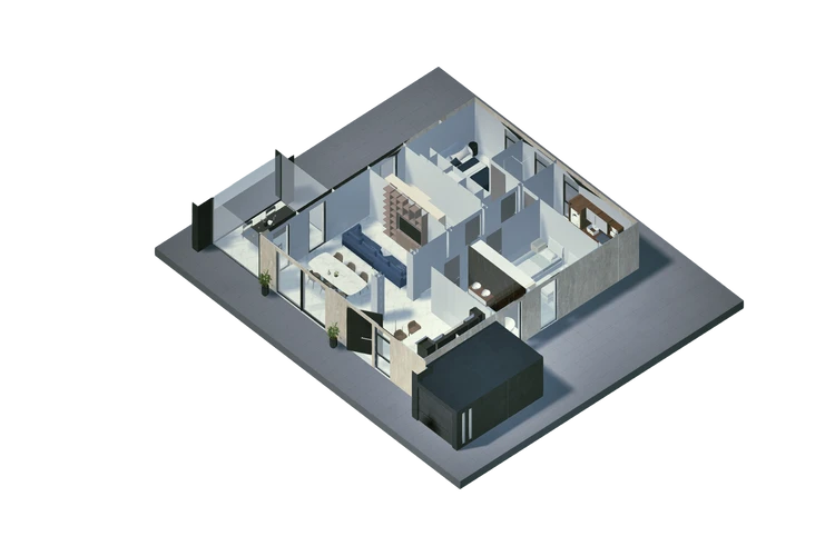 Luxury home_Quadrata piccola_Assonometria